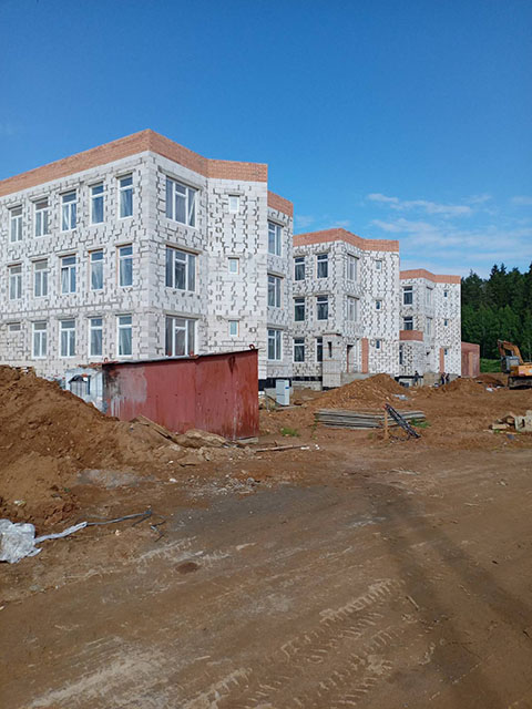 г. Логойск, штукатурка детского сада